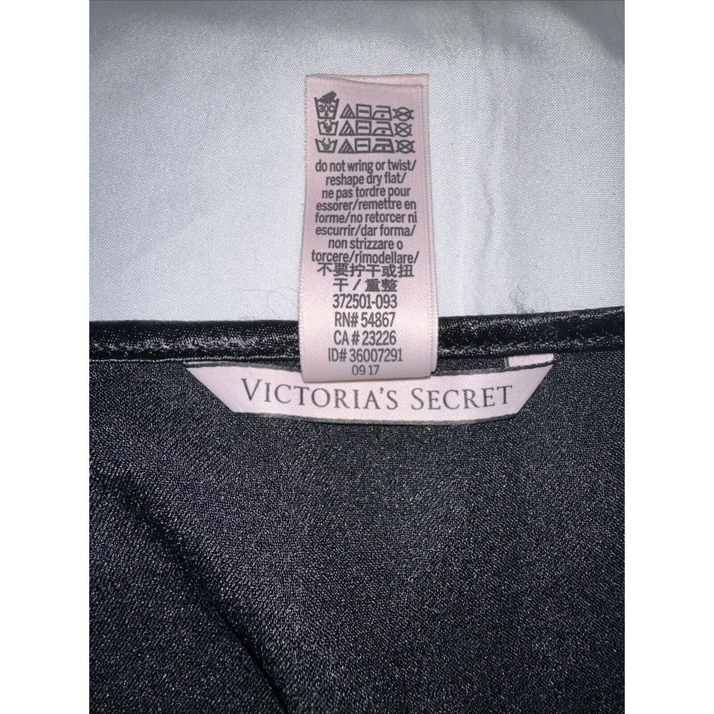 Victorias Secret Bodysuit Womens Satin Lace‎ Cap Sleeve V-Neck Polyester Black M - Picture 8 of 10